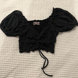 Urban Outfitters Cinched Puff Sleeve Crop Top